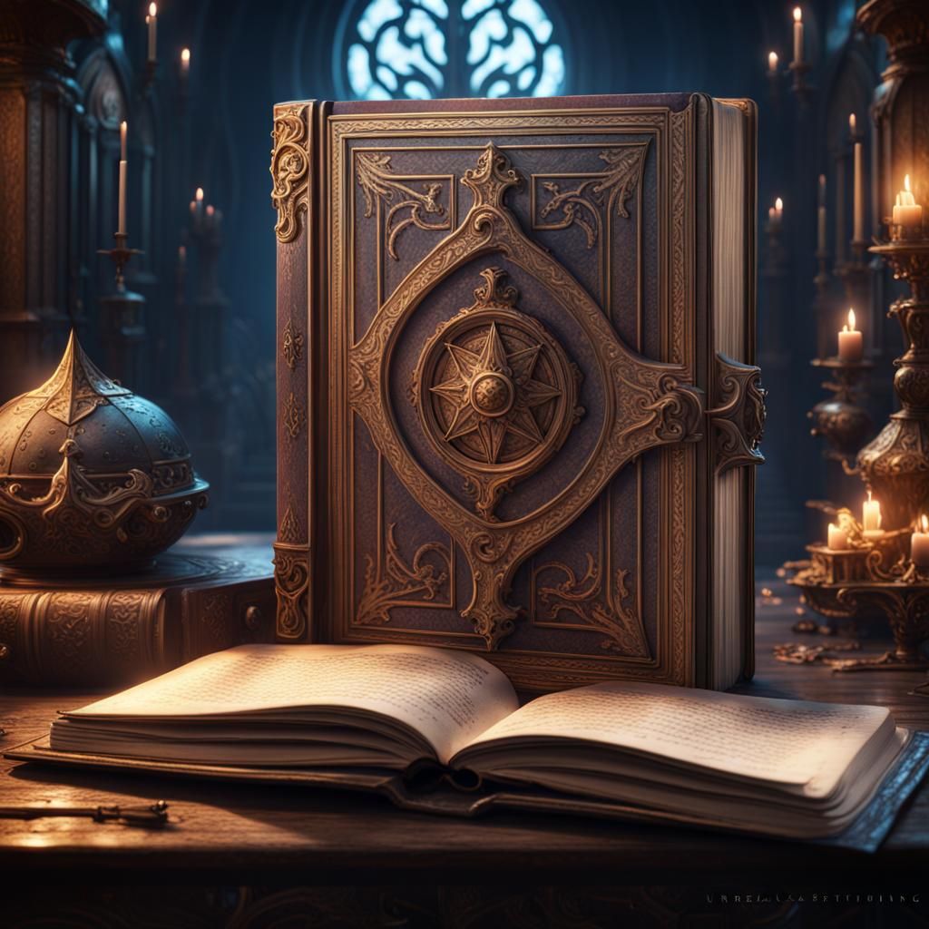 Magical Grand Grimoire Book: Detailed Matte Painting