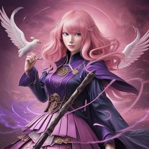 Taylor Swift as Phoenix Tarot Reader in Manga Style