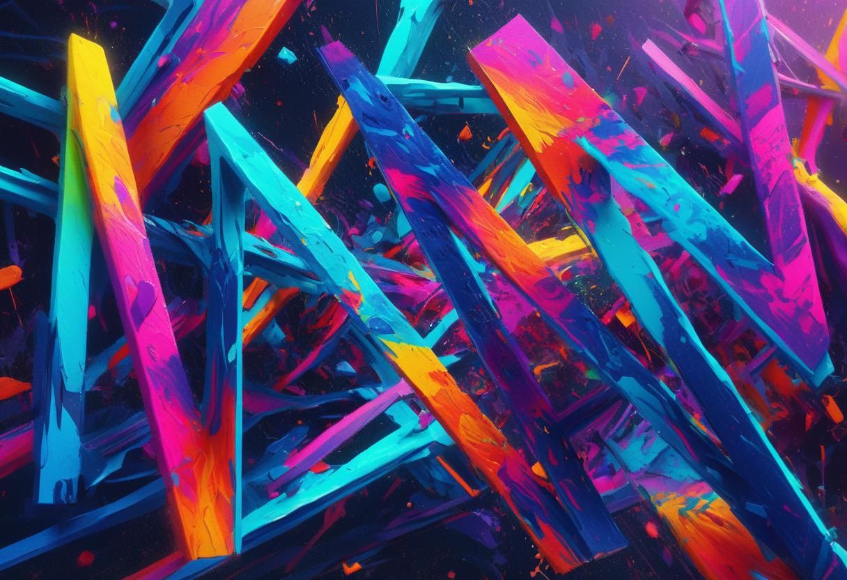 Abstract Shapes in Vivid Colors: Matte Painting