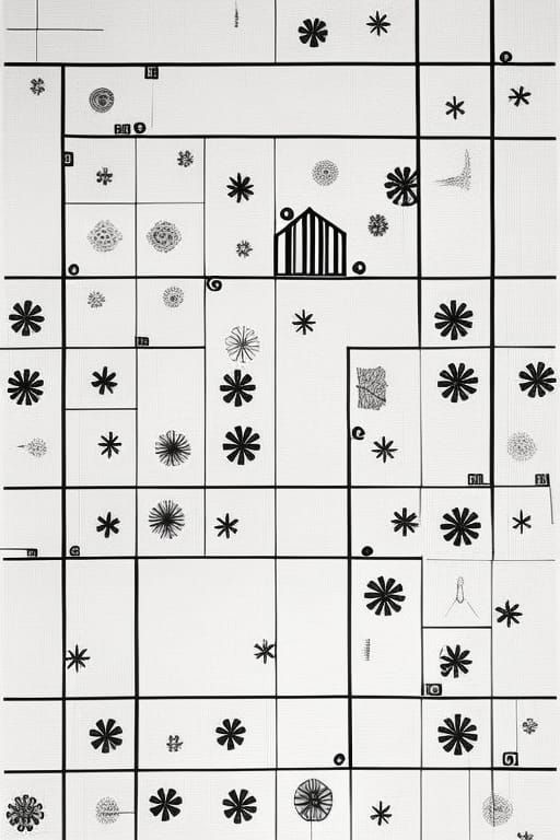 Abstract Musical Score Drawing in Dada Style