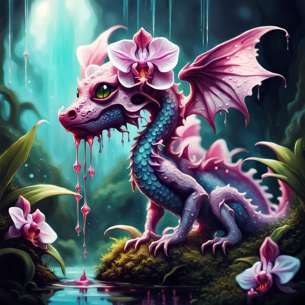 Orchid Dragon Fairytale Concept Art