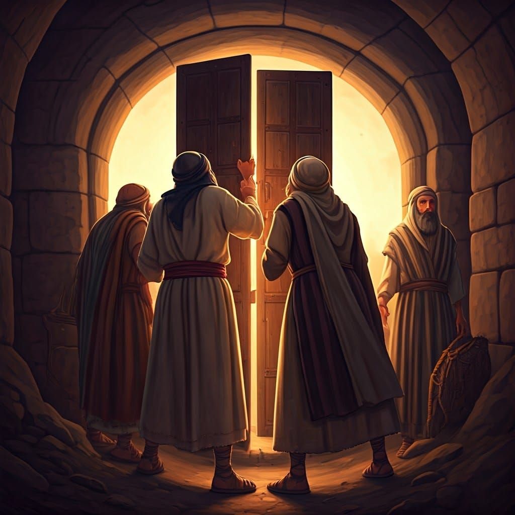 Ancient Villagers Uprooting Doors: Pixar-Inspired 3D Anime A...