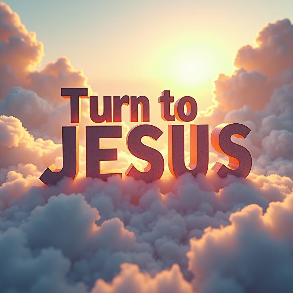 Majestic 3D Letters Spell Out "Turn to Jesus"