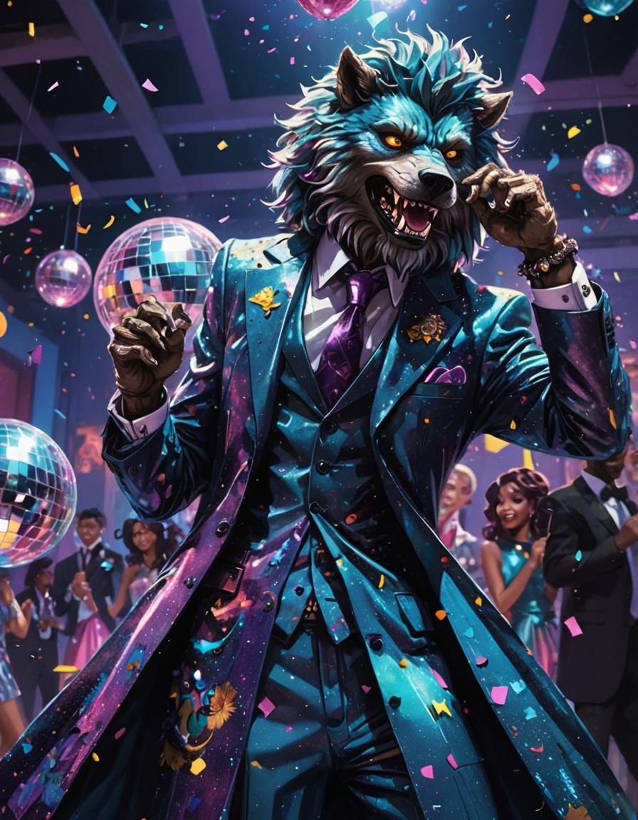 Werewolf Dances at Graduation Ball in Anime Style