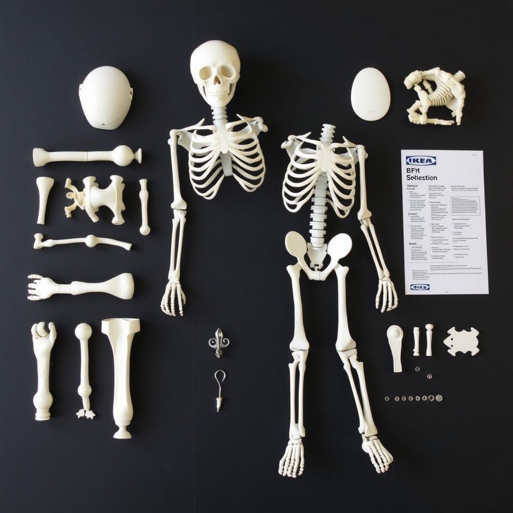 IKEA Skeleton Assembly Guide Illustration