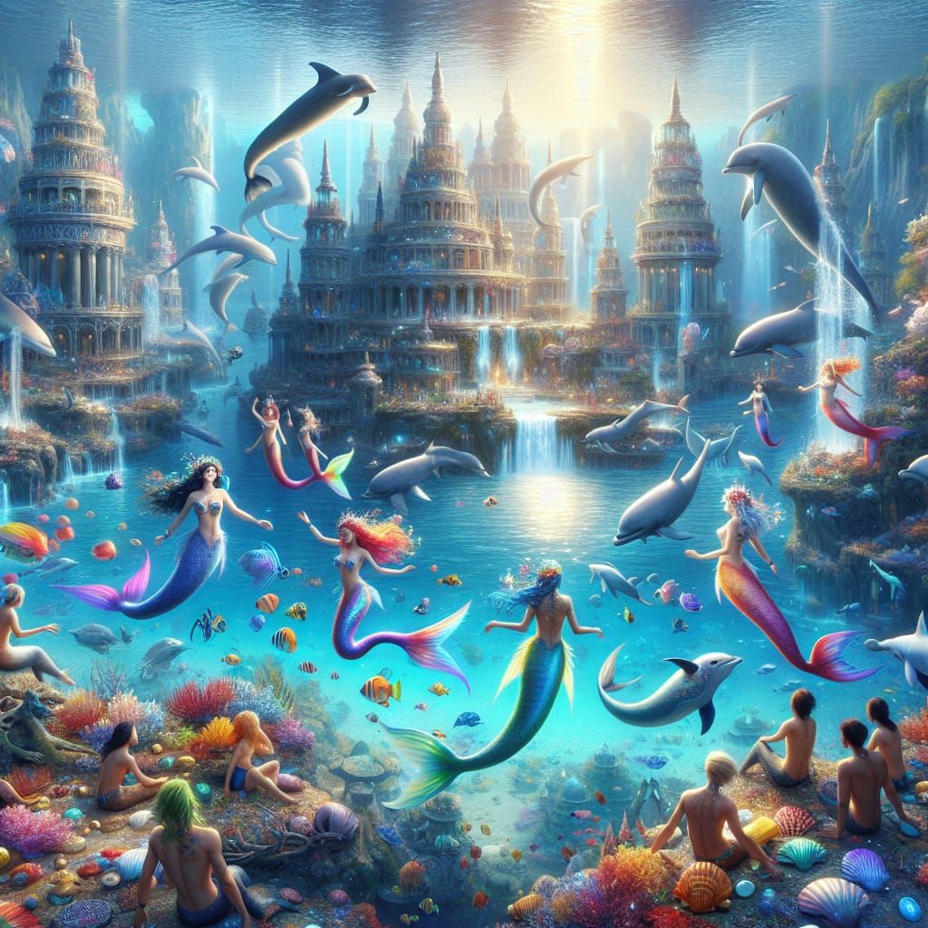 Underwater Merfolk Kingdom: A Matte Painting
