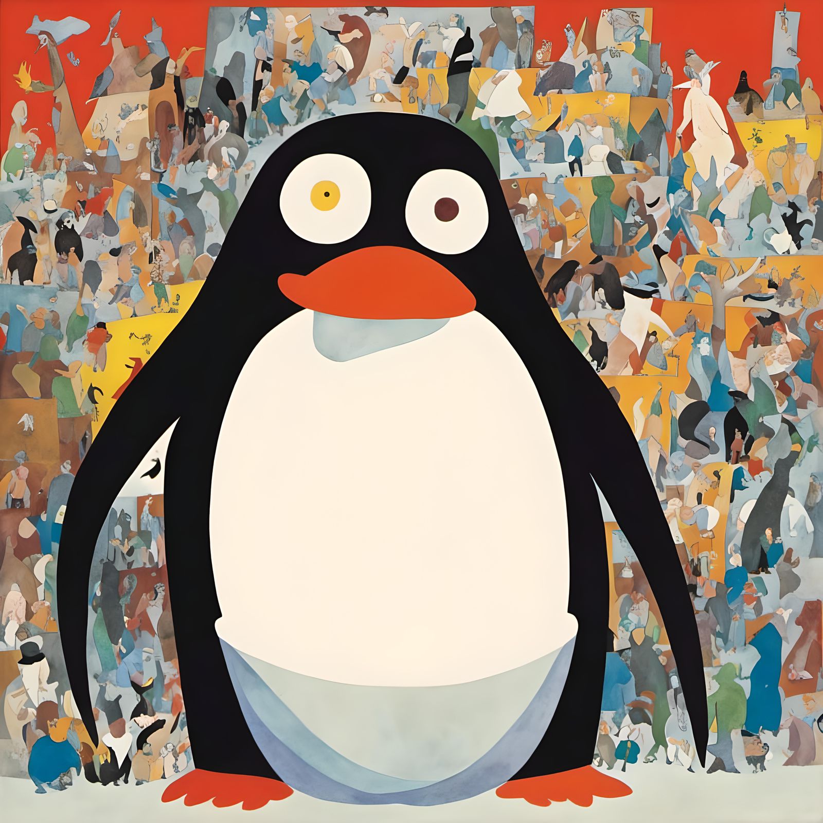 Giant Angry Penguin Face Close Up