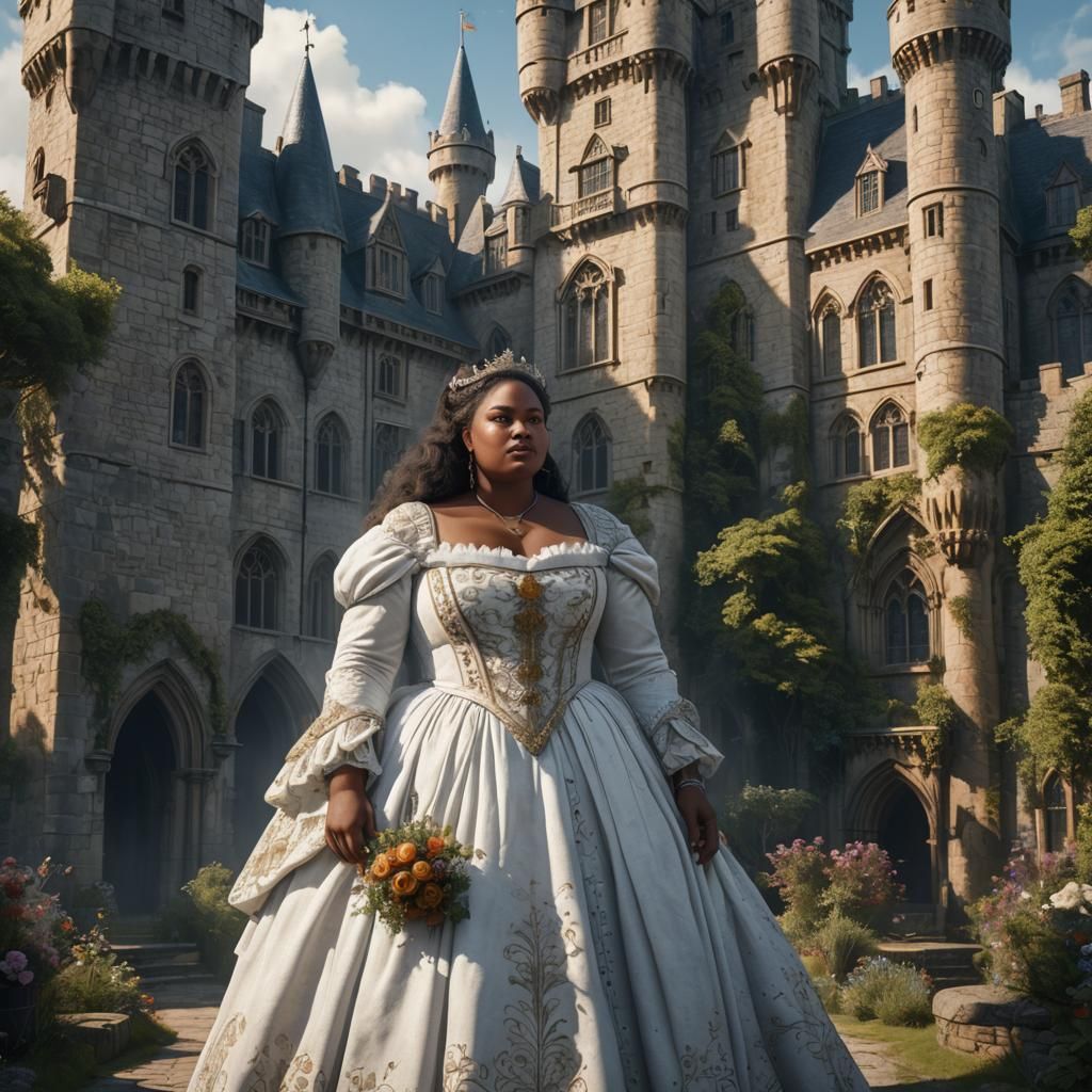 Beautiful Black Woman in 1820s England, Detailed Matte Paint...