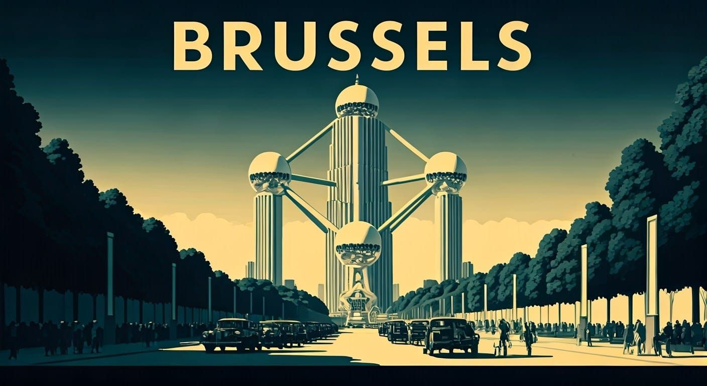 Brussels: Retro-Futuristic 1930s Magazine Cover