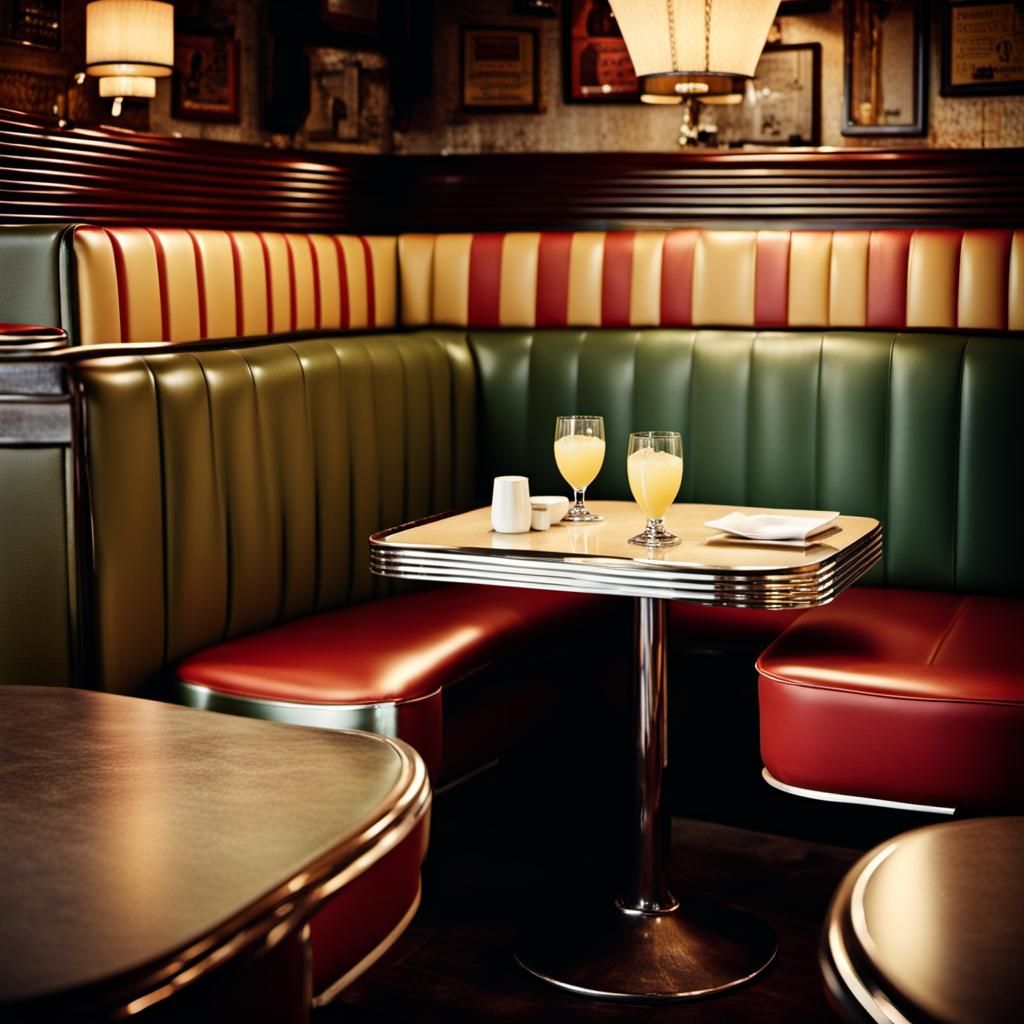 Retouched Vintage Restaurant Booth Detail