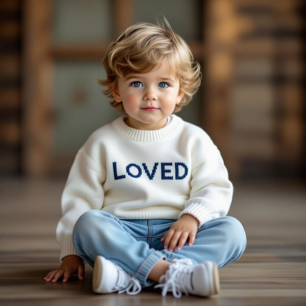 Photorealistic Portrait of a 5-Year-Old Boy in Studio Light