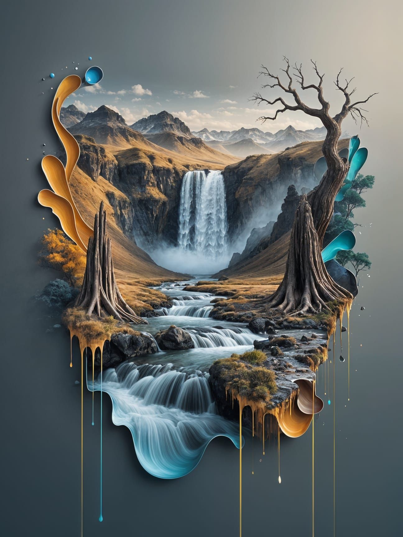 Minimalist surreal of natural landscapes