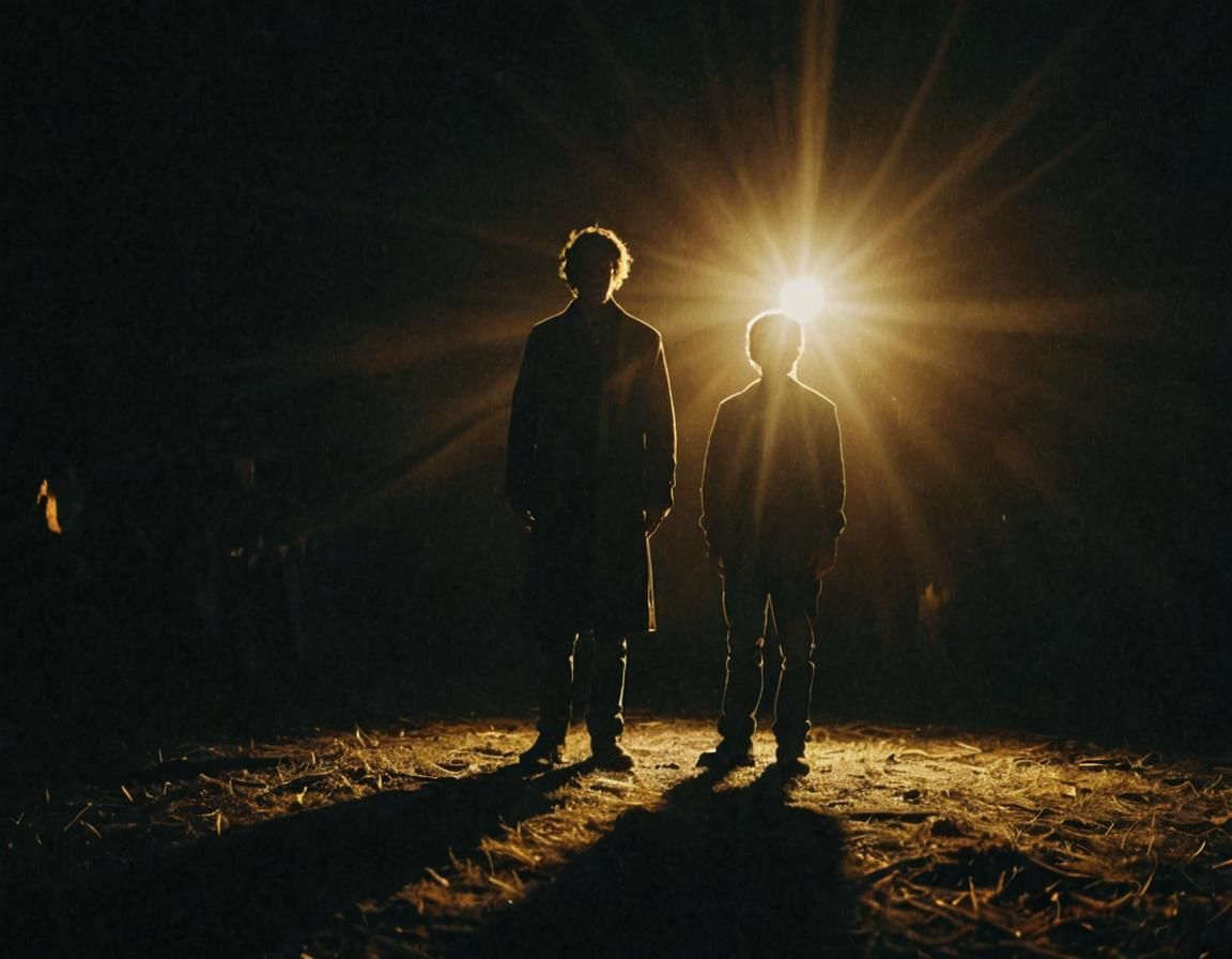 Figure in Darkness: Cinematic Film Still