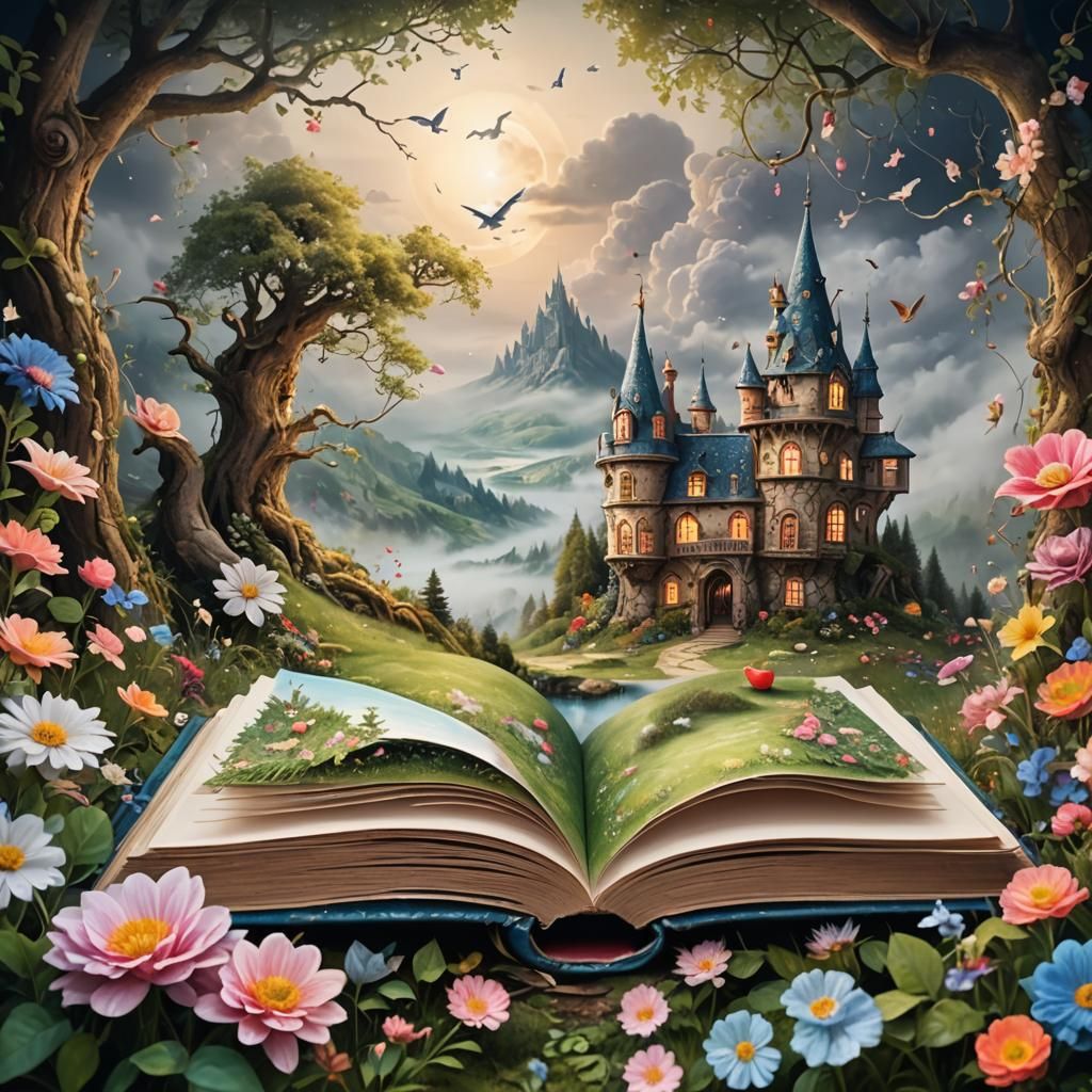 Magical Storybook Illustration in Shabby Chic Style