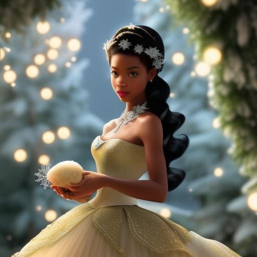 Disney Princess Tiana in Winter Wonderland