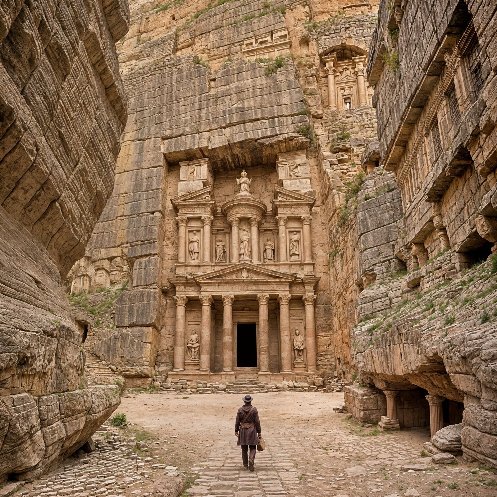 Lost City Carved in Desert Canyon, Petra Style