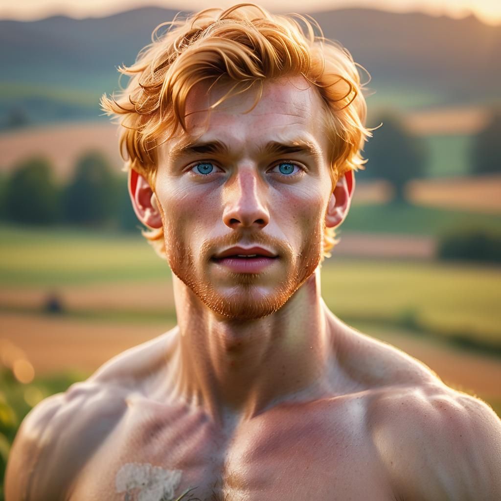 Portrait of Strawberry Blond Man in Rembrandt Style