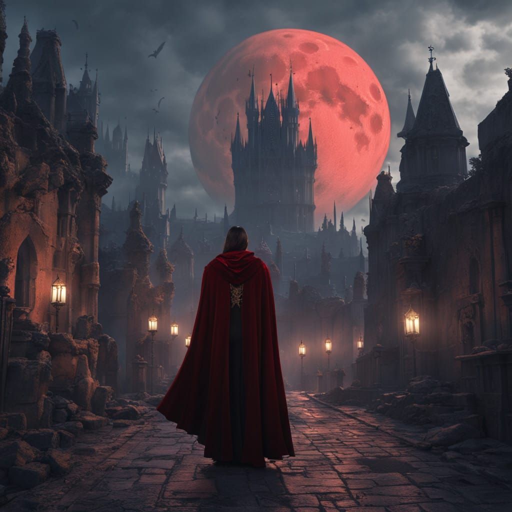 Mystical Vampire Queen Under the Full Moon