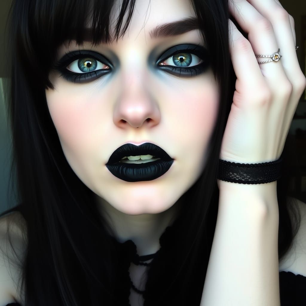 Goth Girl Portrait with Pierced Nose