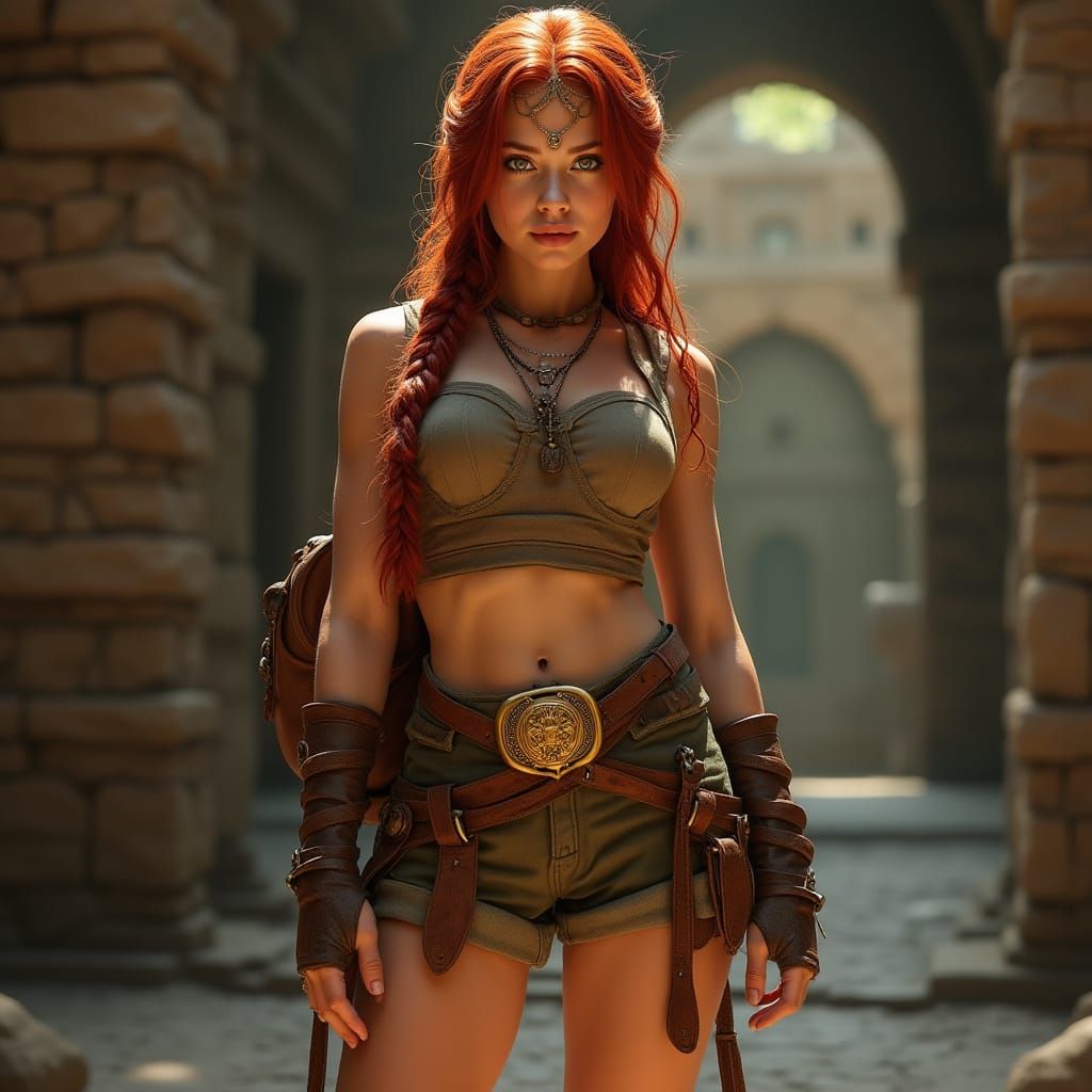 Ethereal Warrior in Inca Temple