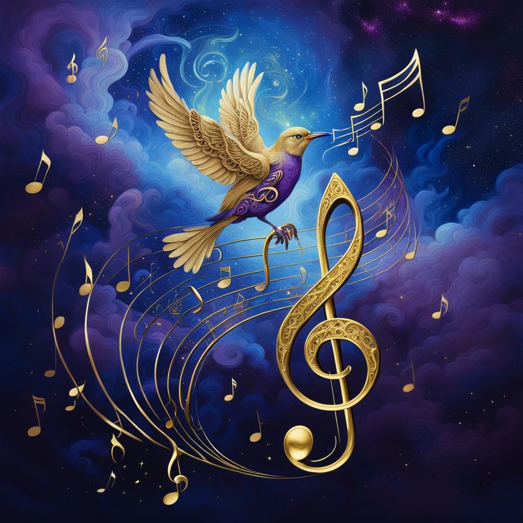 Celestial Music Portrait in Surreal Style