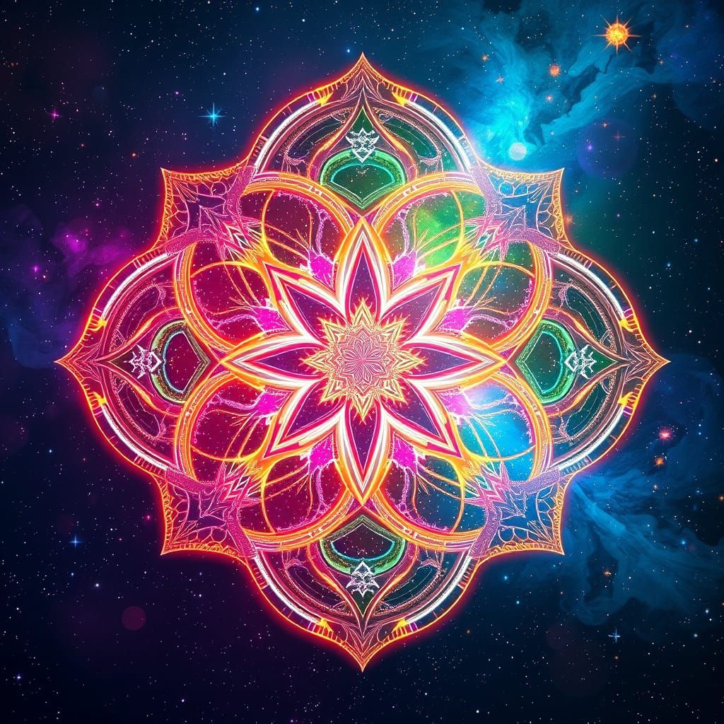 Holographic Astral Quatrefoil in Mixed Media