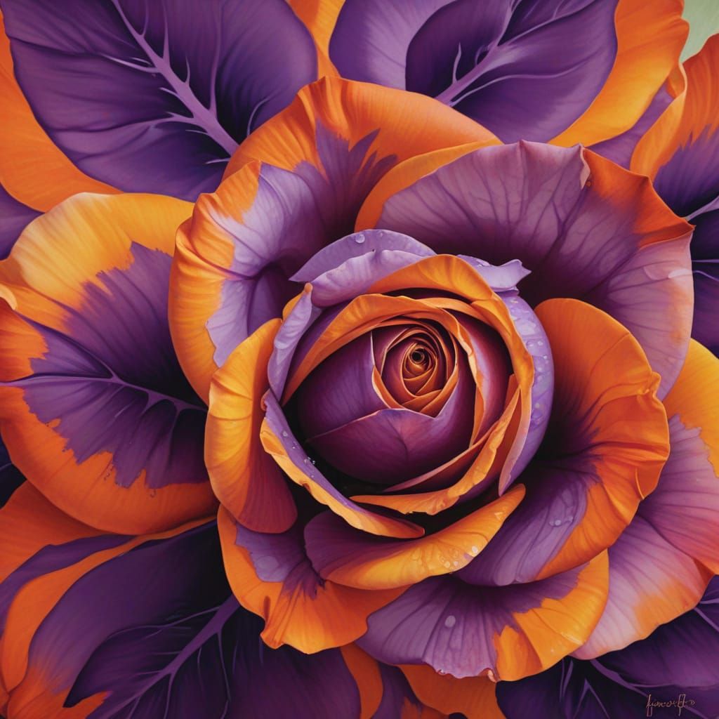 Vibrant Close-Up of a Georgia O'Keeffe-Inspired Rose