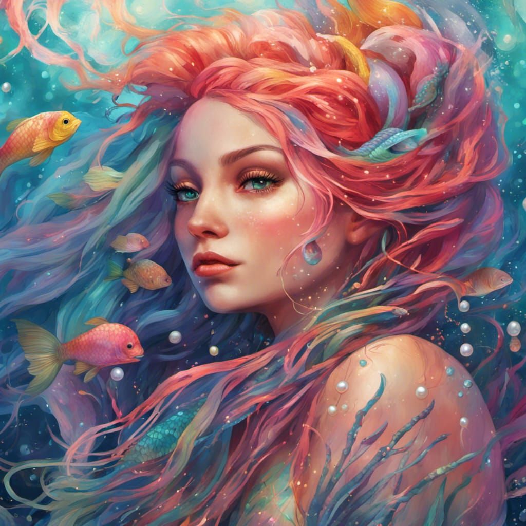 Magical Mermaid in Astral Underwater Kingdom
