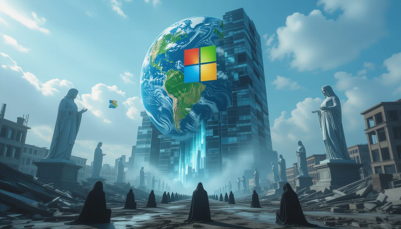 Digital Apocalypse: Windows 11 Overwhelms Ruined Earth