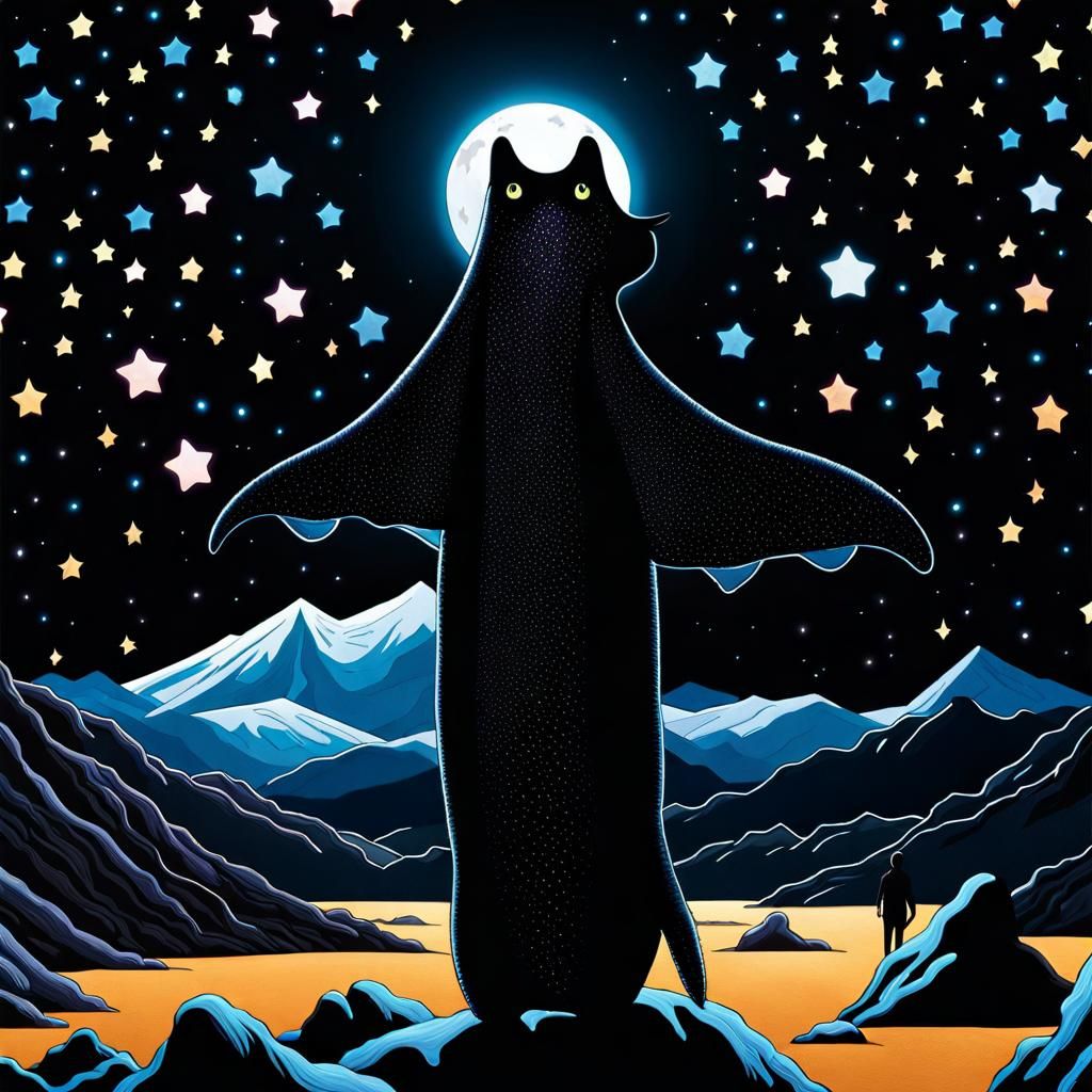 Night Sky Furry Talking to the Stars