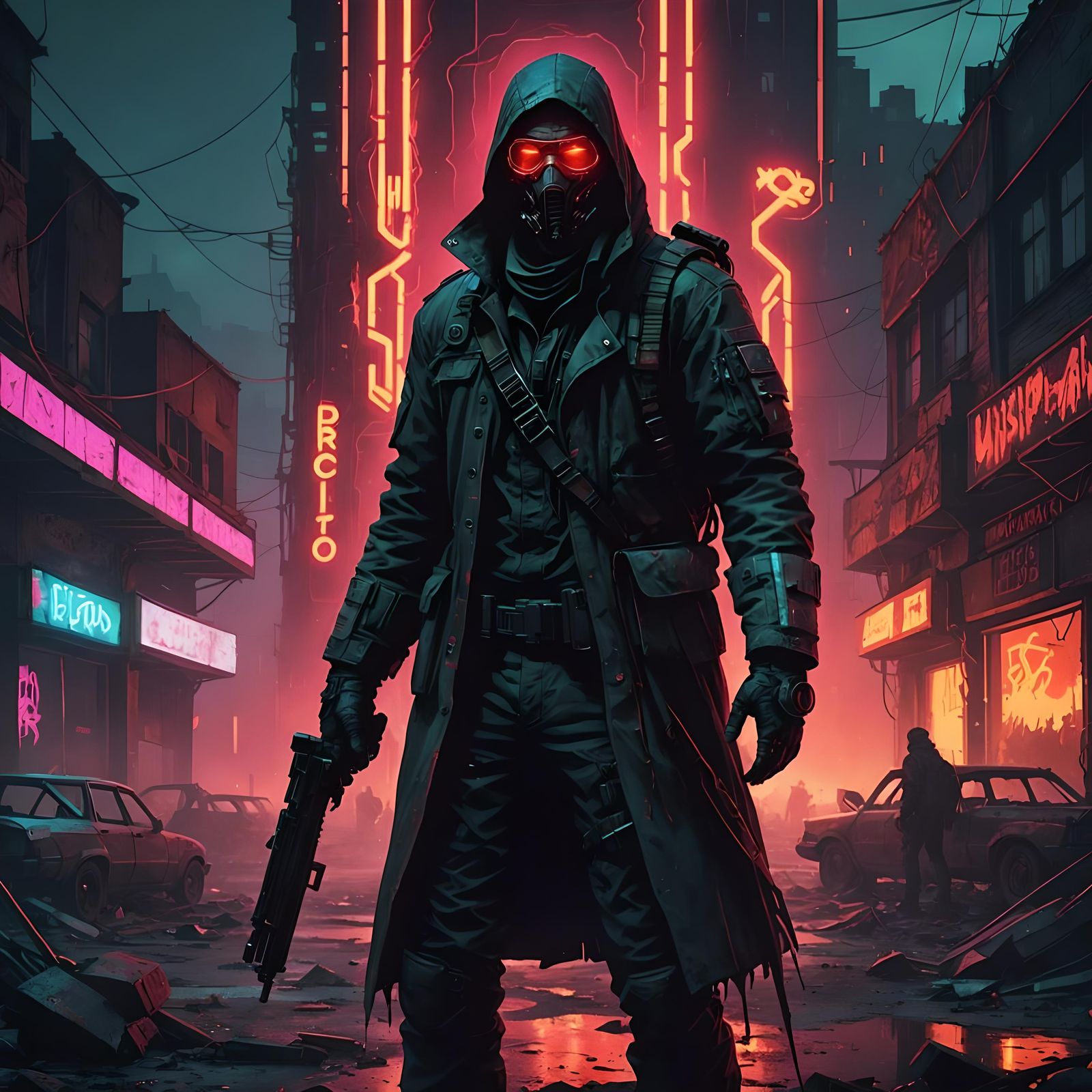 Post-Apocalyptic Neon Horror Graphic Novel