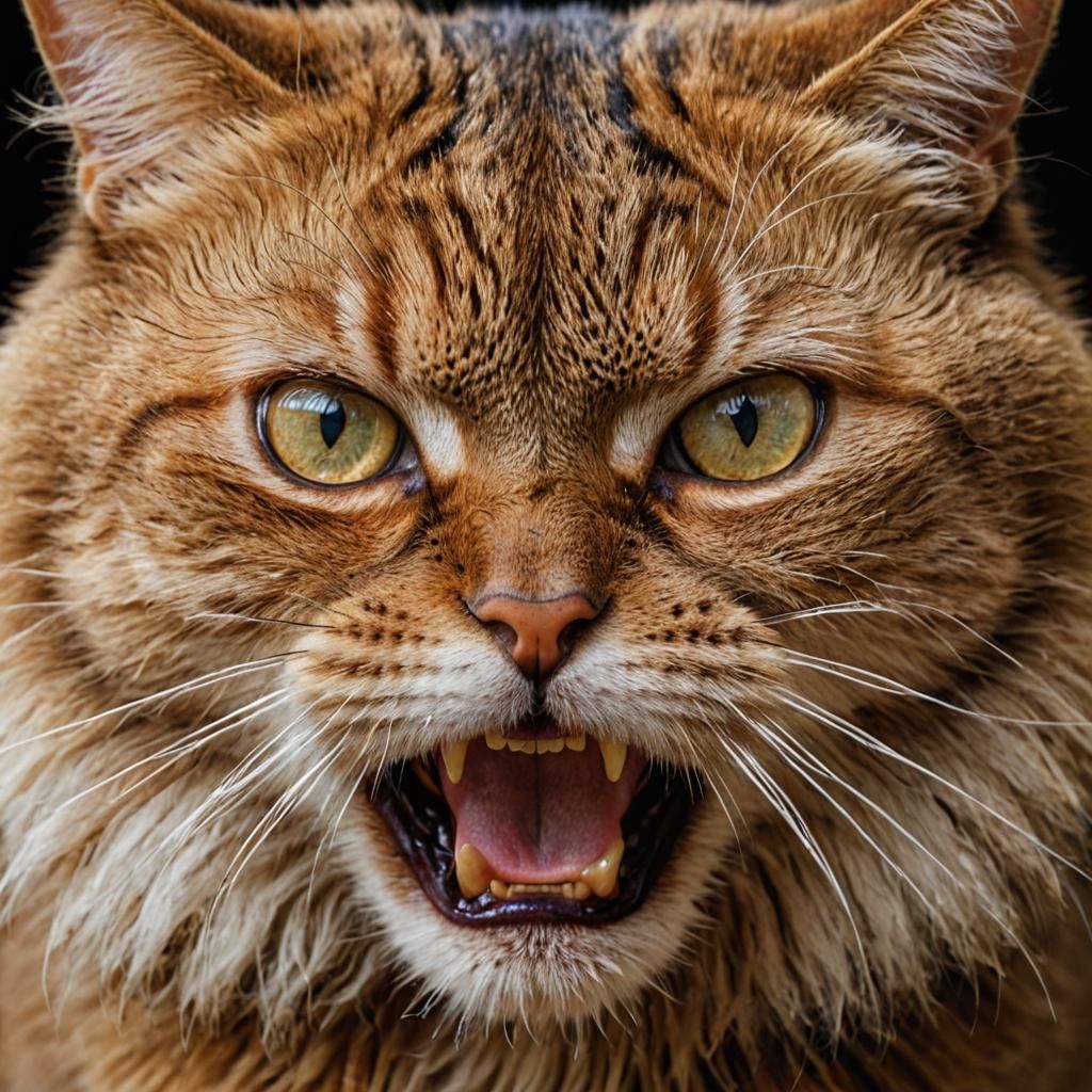 Angry Cat Portrait in Professional Photography Style