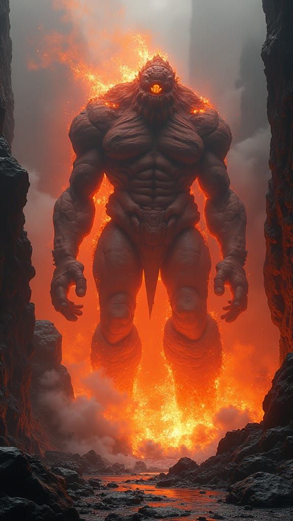 Fiery Magma Titan Rampages Through Volcanic Inferno
