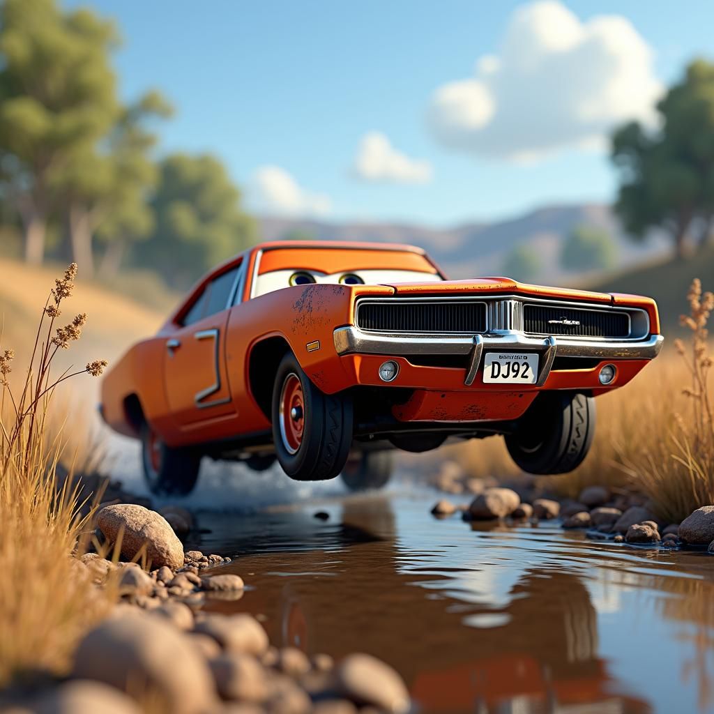 Toy Story Cars Jump in Rural Pixar Setting