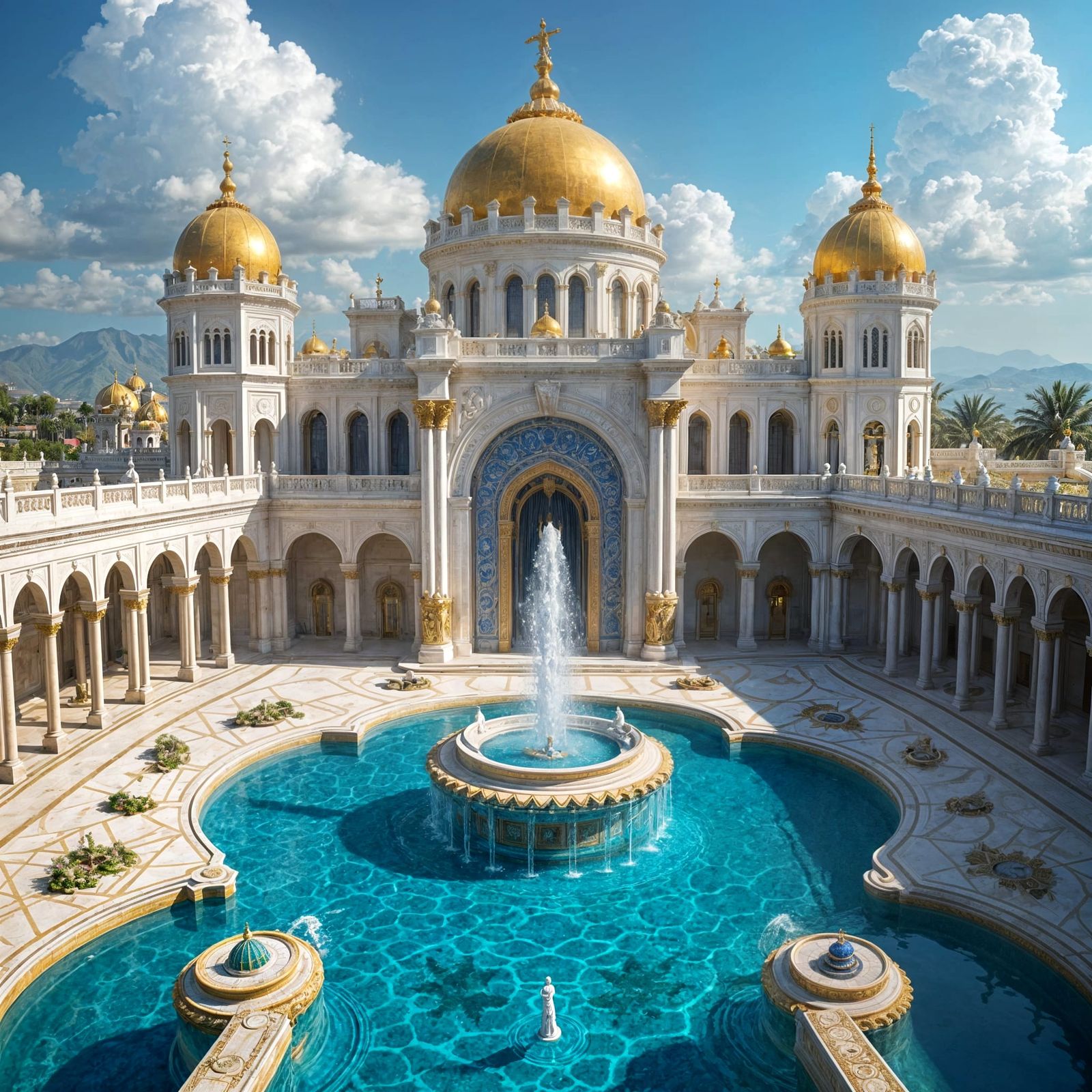 Surreal Palace of Caspeda in Opulent Fantasy Style