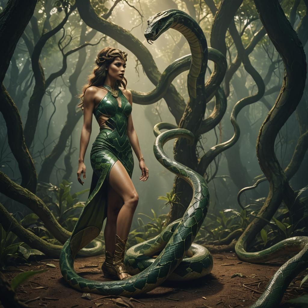 Goddess Transforms Into a Snake: Cinematic Still