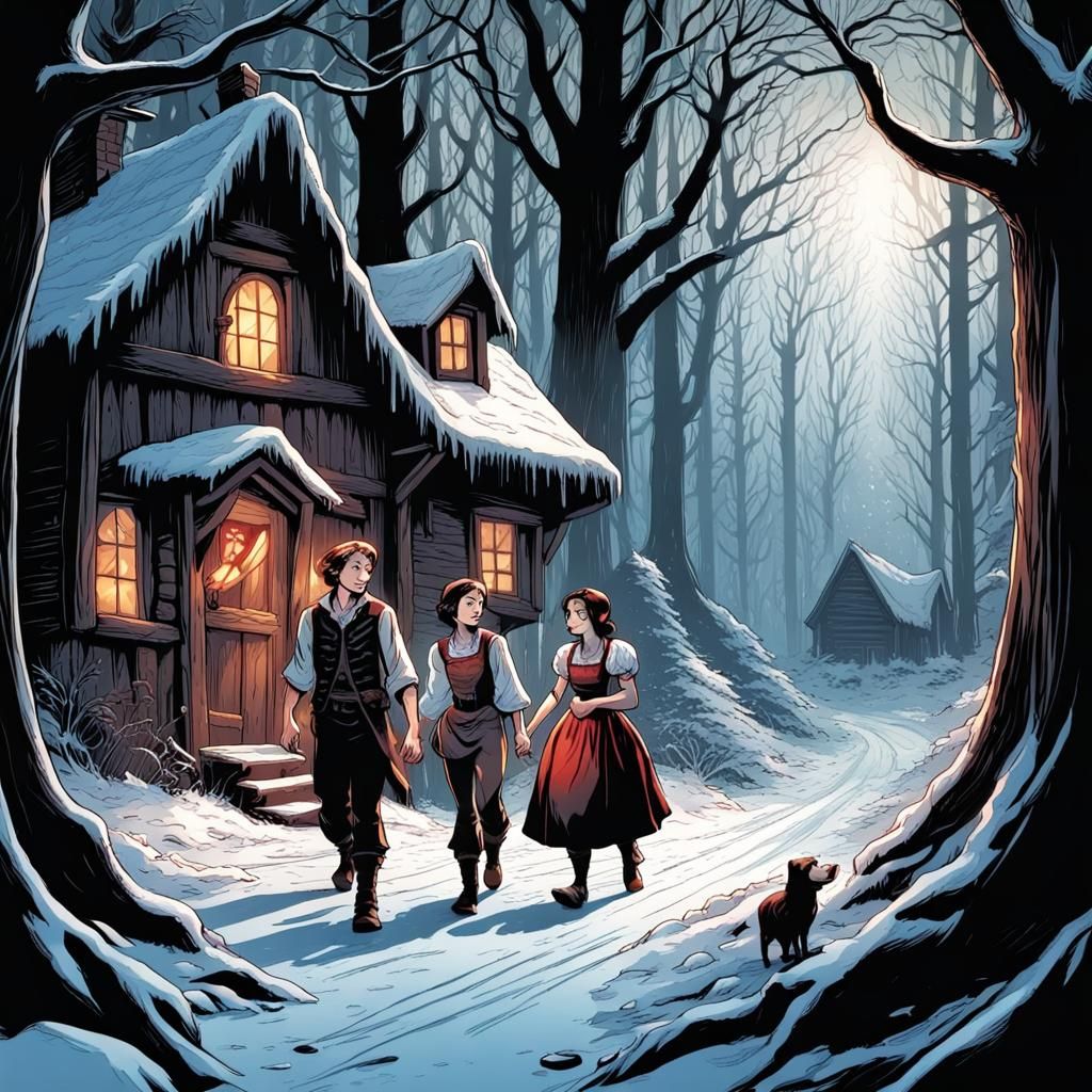 Hansel and Gretel Rob Snow White: Comic Book Art