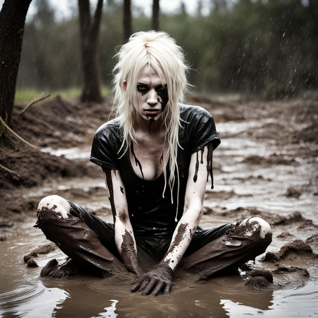 Figure Doused in Mud and Bleach