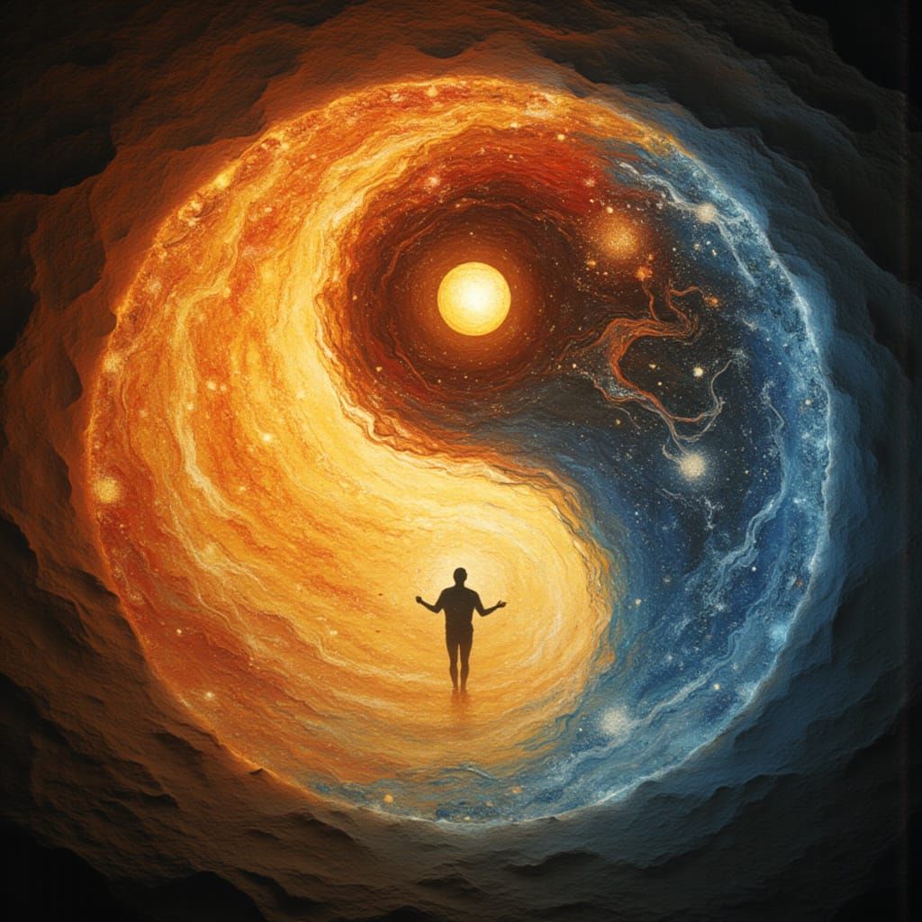Fire and Ice Yin Yang Surrealism
