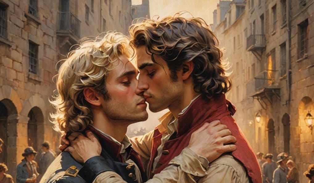 Embrace Behind Barricade: A Moment of Connection