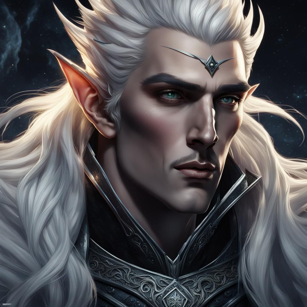 Handsome Elf Man with White-Blond Hair