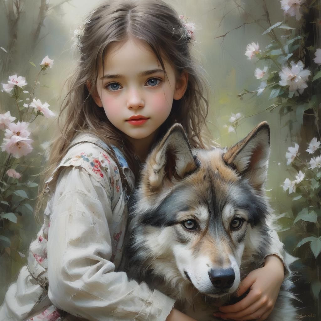Girl with dog