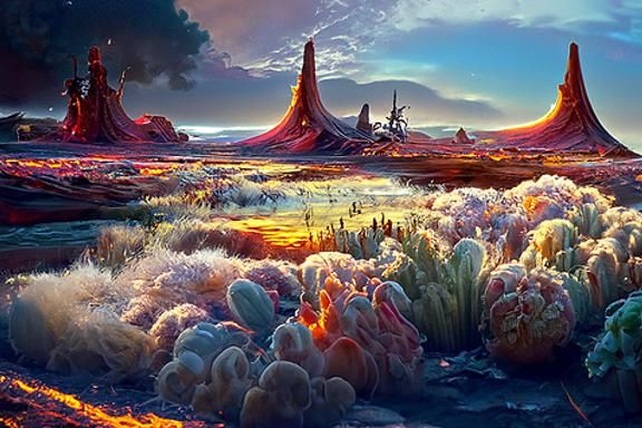 Desert planet, alien landscape