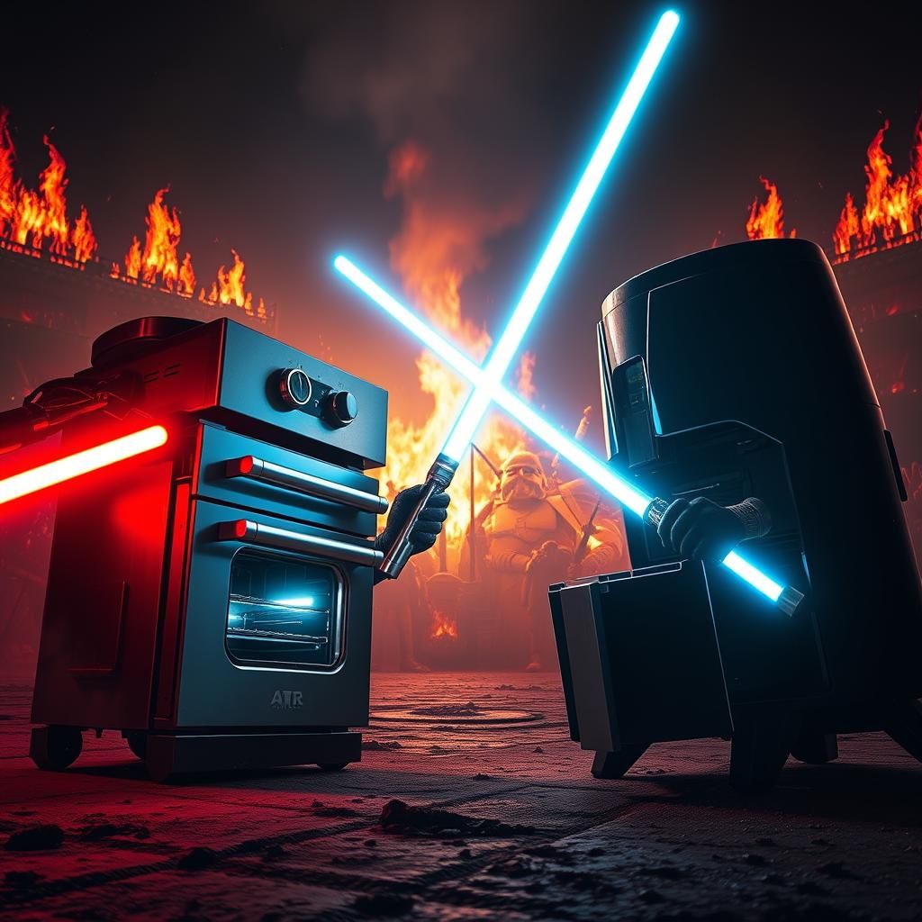 Oven Versus Air Fryer Lightsaber Duel