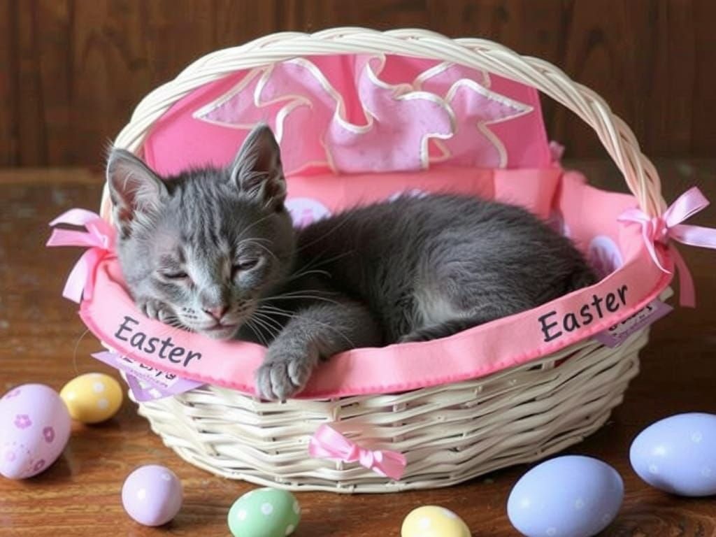 Sleepy Easter Kitty