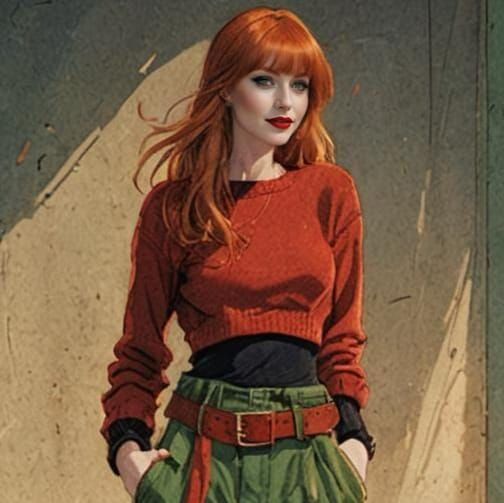 Ginger Haired Woman in Comic Book Art Style