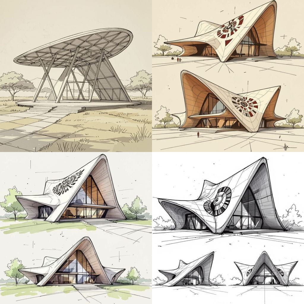 Masai Shield Inspired Roof Design on A-Frame Structure