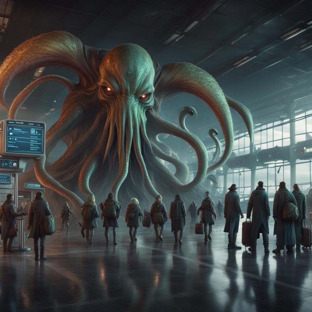 Cthulhu's Airport Adventure: Fantasy Concept Art