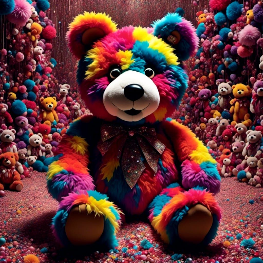 Giant Teddy Bear Made of Old Toys