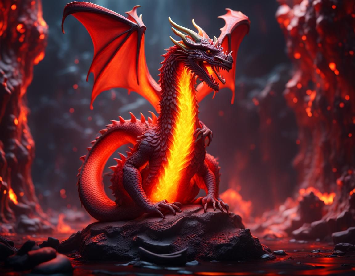 lava lamp HDR dragon inside lava lamp